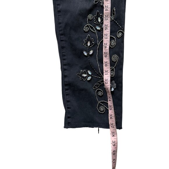 Chico's So Slimming Beaded Vine Girlfriend Ankle Jeans 34" waist - Picture 6 of 9